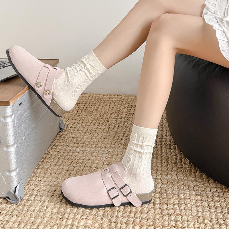 Female Spring and Summer Sweet Lacy Sweat Absorbing Breathable Pure Color Boneless Tube Pile Socks