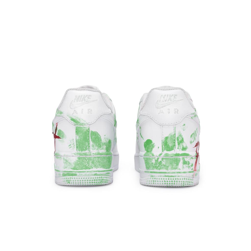 Nike Air Force 1 Special Shoe Box Slip Resistant Abrasion Resistant Low top Skateboard Shoes Unisex White Green Red CW2288-111(Team80-S-BOX)