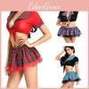 Captivating Sexy Womens School Girl Outfit With Plaid Skirt And Flirty Lingerie