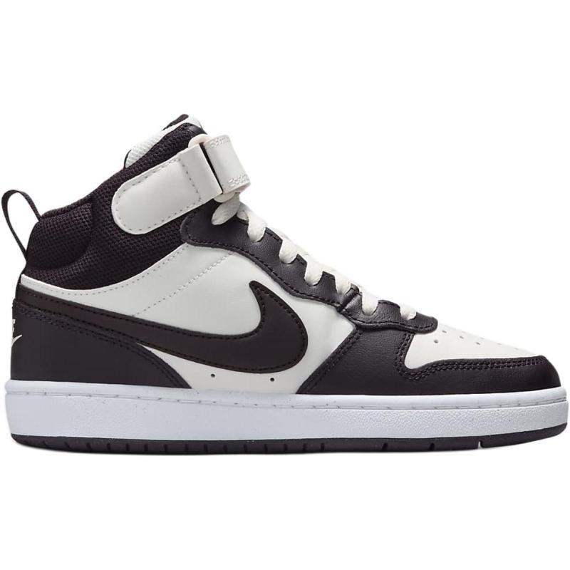 Nike Court Borough 2 Slip Resistant Abrasion Resistant Mid top Kids' Skateboarding Shoes White Burgundy Teenagers Sneakers CD7782-126