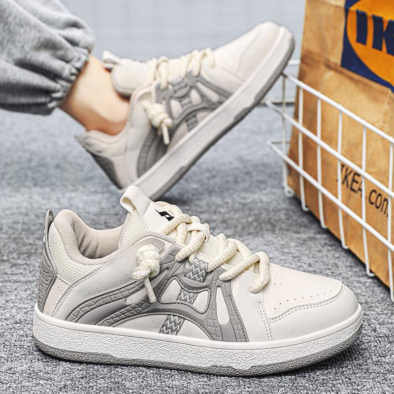 

Men s shoes autumn trend high-end leather panel shoes casual personality sports shoes student fashion bread shoes 39