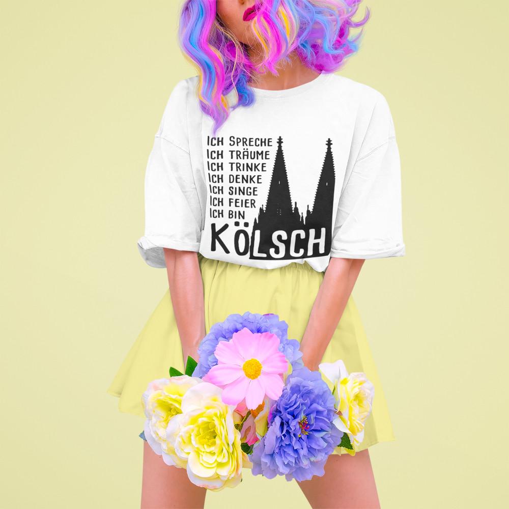 

Dom, Bier, Karneval, köln, kölscher Humor! Damen T-Shirt Oversize Bio-Baumwolle 2XL