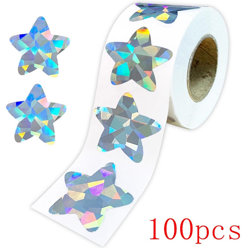 50-500Pcs Holographic Golden Star Stickers For Kids Reward Foil Star Stickers Labels For Wall Crafts Classroom Supplies 1Inch