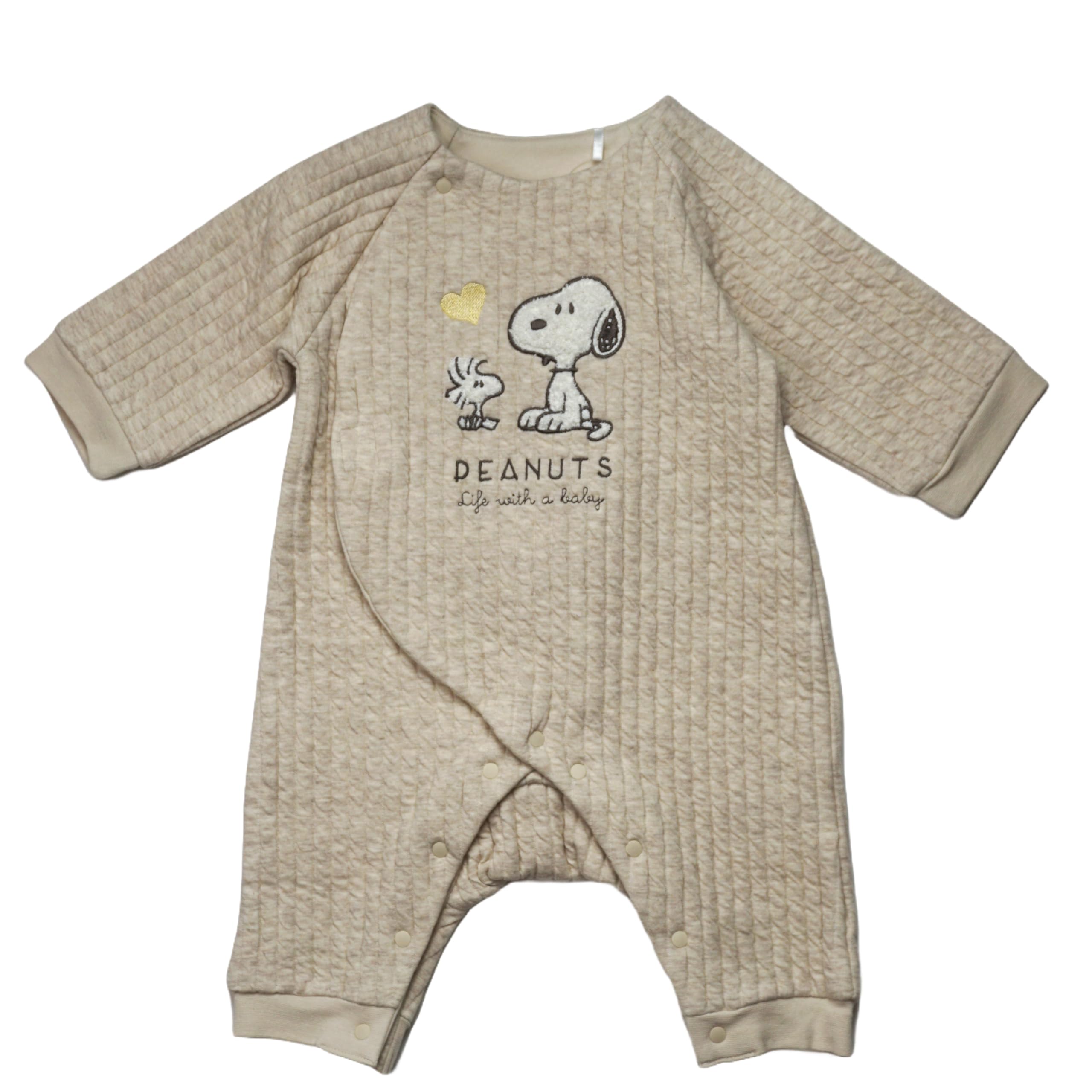 

Snoopy Preall Open Front Ible Quilt Coverall Baby Clothes 215151606 [Takihyo] 60-70