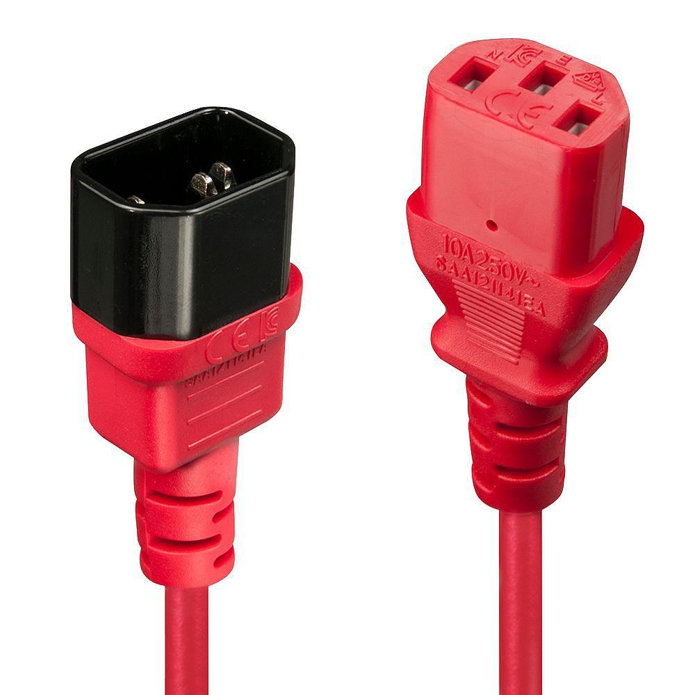 Lindy C14 To C13 Power Extension Cord 0.5M Lead-Free Red, 30476
