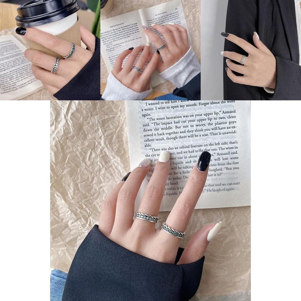 Elegant Retro Geometric Copper Ring For Women With Adjustable Open Design For Fashionable Style