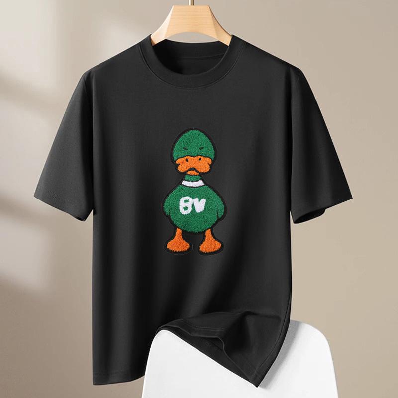 

Летняя новая модная брендовая футболка Ins с короткими рукавами и короткими рукавами с короткими рукавами и вышивкой в ​​виде утки для мужчин и женщин 3XL