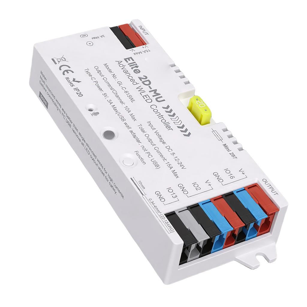 LED Strip Light Controller Over 100 Dynamic Lighting Effects Addressable RGB IC LED Strip Controller with Dynamic Mic