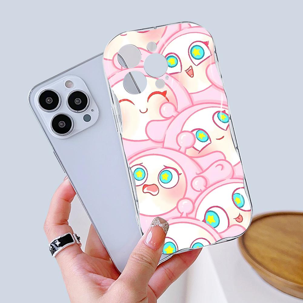 Cartoon Pattern Cream Texture Casing Wavy Edge Soft Silicone Cover Phone Case for IPhone Samsung Huawei Honor Xiaomi Redmi OPPO Realme Vivo Infinix