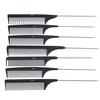 Peigne de coiffure professionnel antistatique à queue pointue, brosse de teinture pour cheveux, peigne à aiguille en acier pour barbier, accessoire de barbier