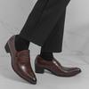 Herren Spitz zulaufende Leder High Heel Loafer, Große Größen, Britischer Stil für Formelle & Lässige Kleidung