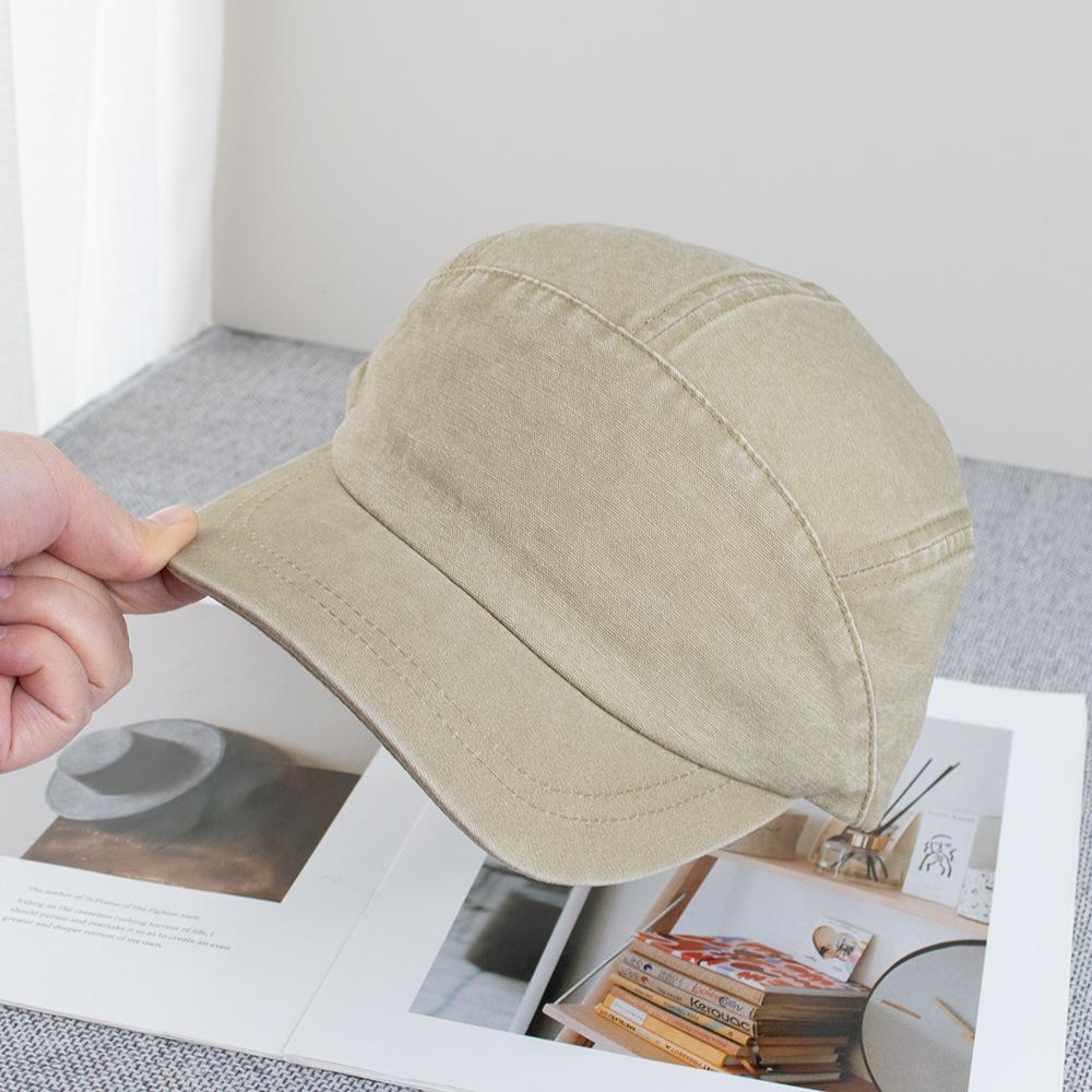 2026 Spring Summer New Solid Color Retro American Short-brimmed Hat Women Functional Wind Cap Men Sun Short-tongued Baseball Cap