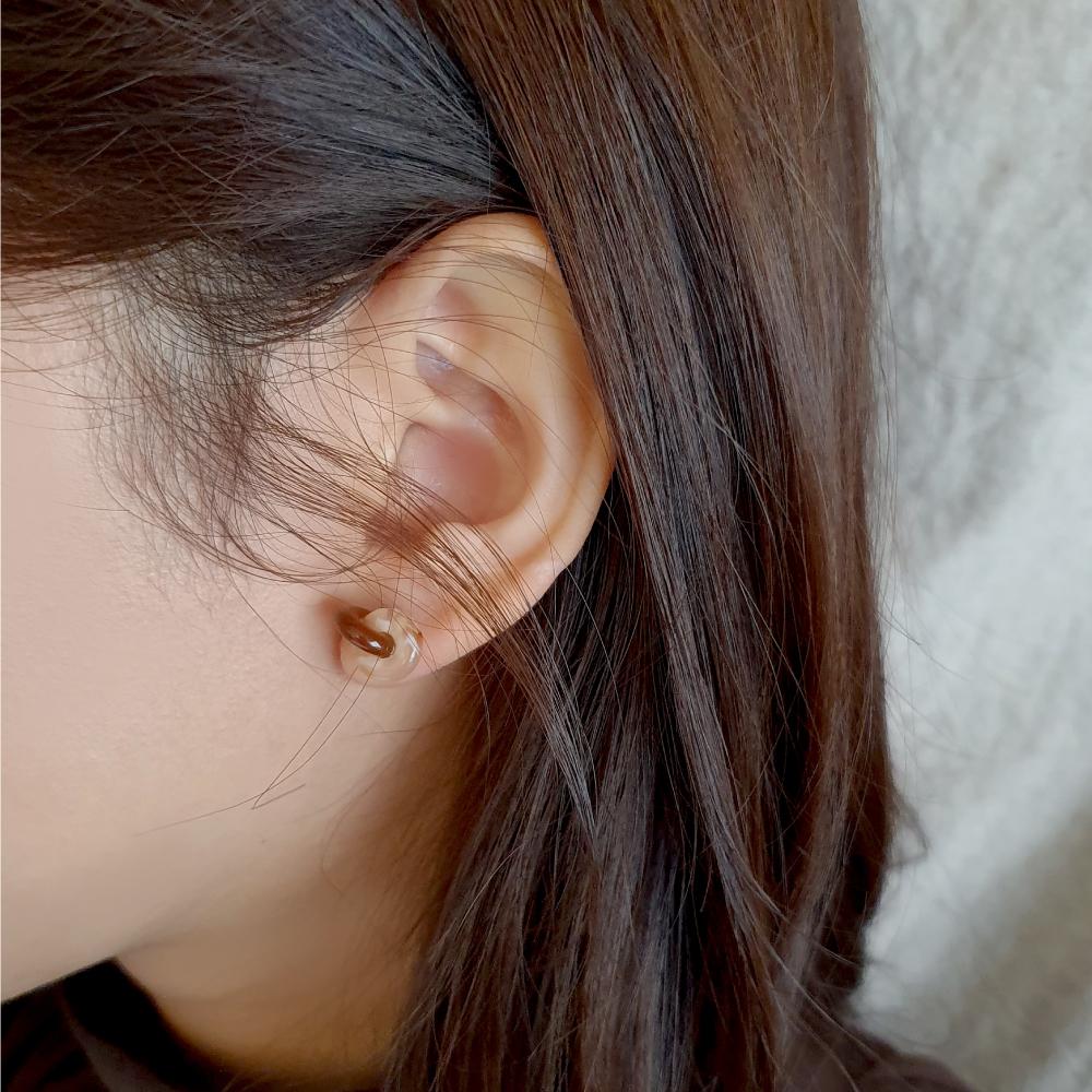 My Omelet Melange Mini Earrings Brown