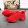 Women Lightweight Profession Dance Shoes Breathable Modern Jazz Casual Sneakers Non Slip Mid Heel Jogging