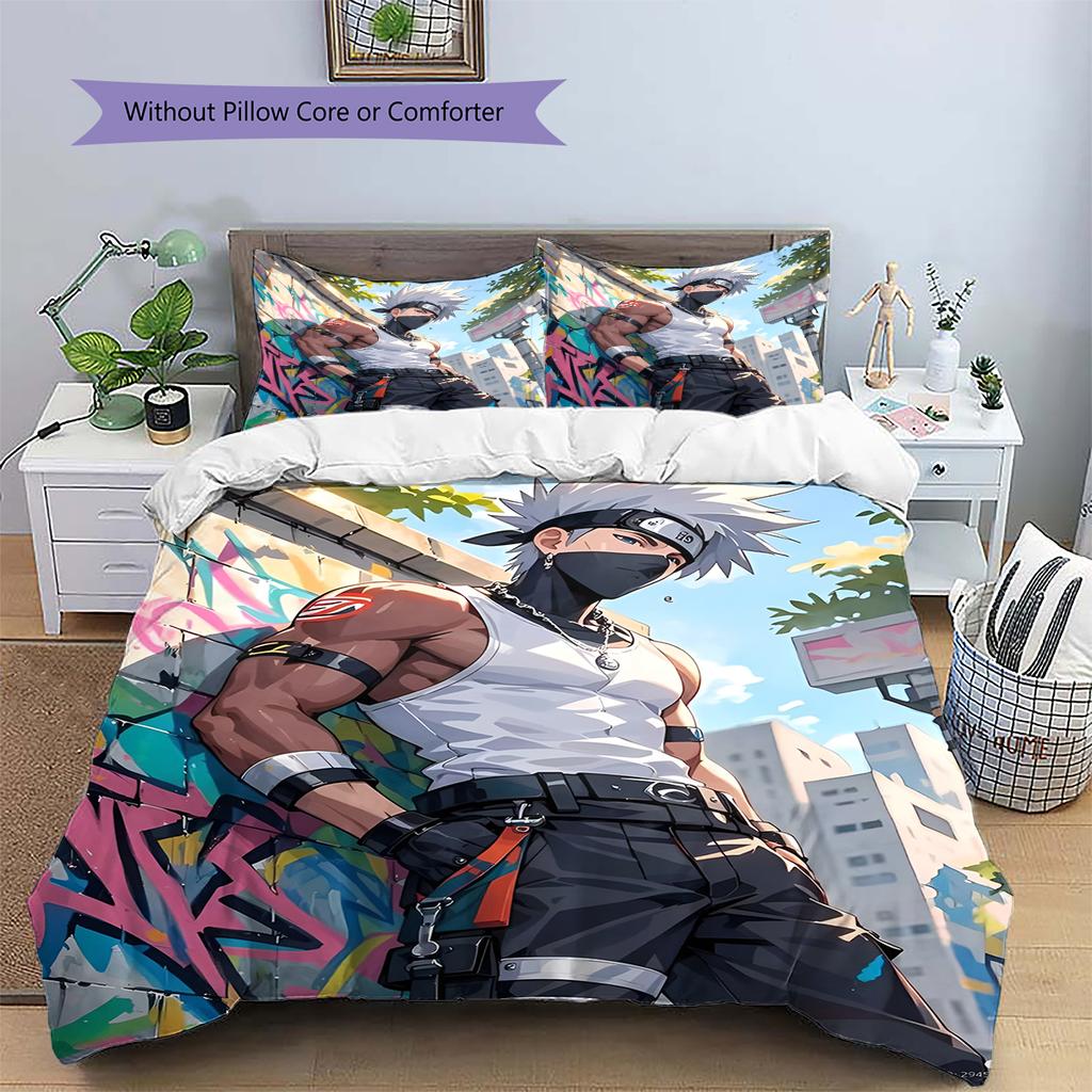 Cartoon Pattern Bedding Quilt Set Quilt Cover Pillowcase Home Decoration Birthday Gift (1 * Duvet Cover + 2 * Pillowcase, Without Core)