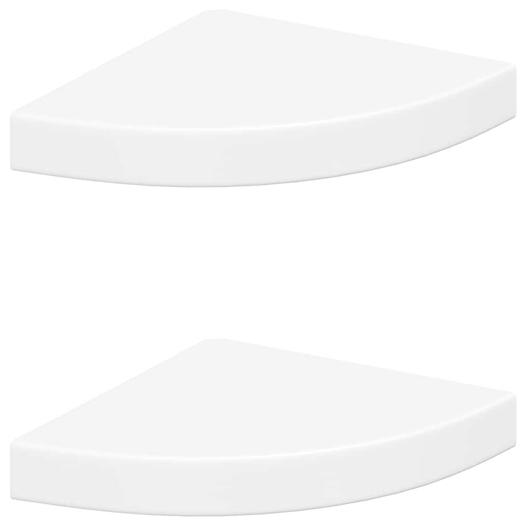 Eck-Wandregale Set aus 2 Stück Weiß 25 x 25 x 3,8 cm MDF