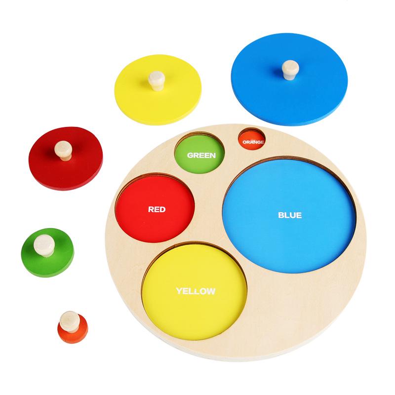 Montessori Wooden Geometric Shape Puzzle Board for Infant Education