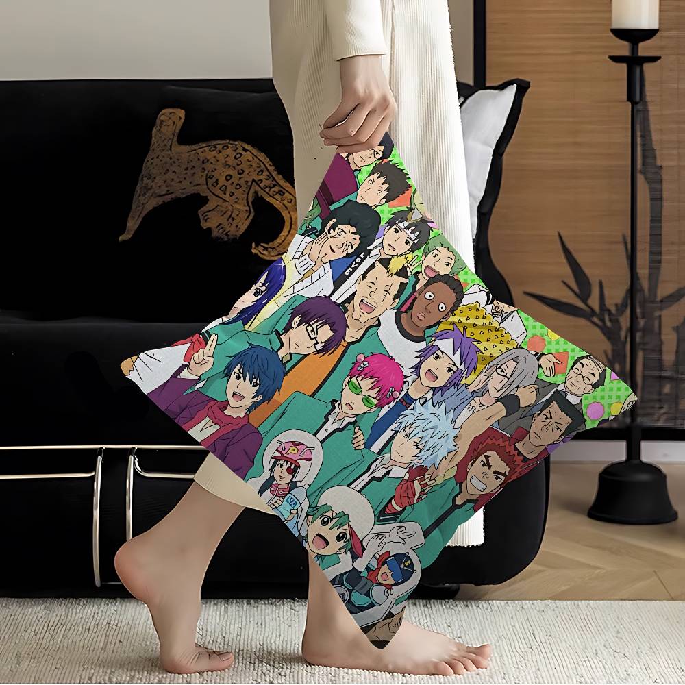 Saiki K Japanese Anime Office Cushion Pillowcase Car Cushion CoverXCM Lumbar Pillowcase Sofa Pillowcover