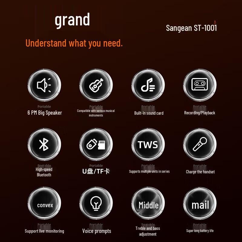 SAST ST-1001 Outdoor Karaoke Speaker CN plug (adapter included)