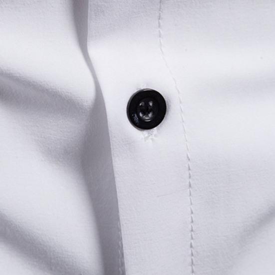 Chemise homme couleur unie simple boutonnage coupe slim double patte de boutonnage printemps t-shirt pour un usage quotidien