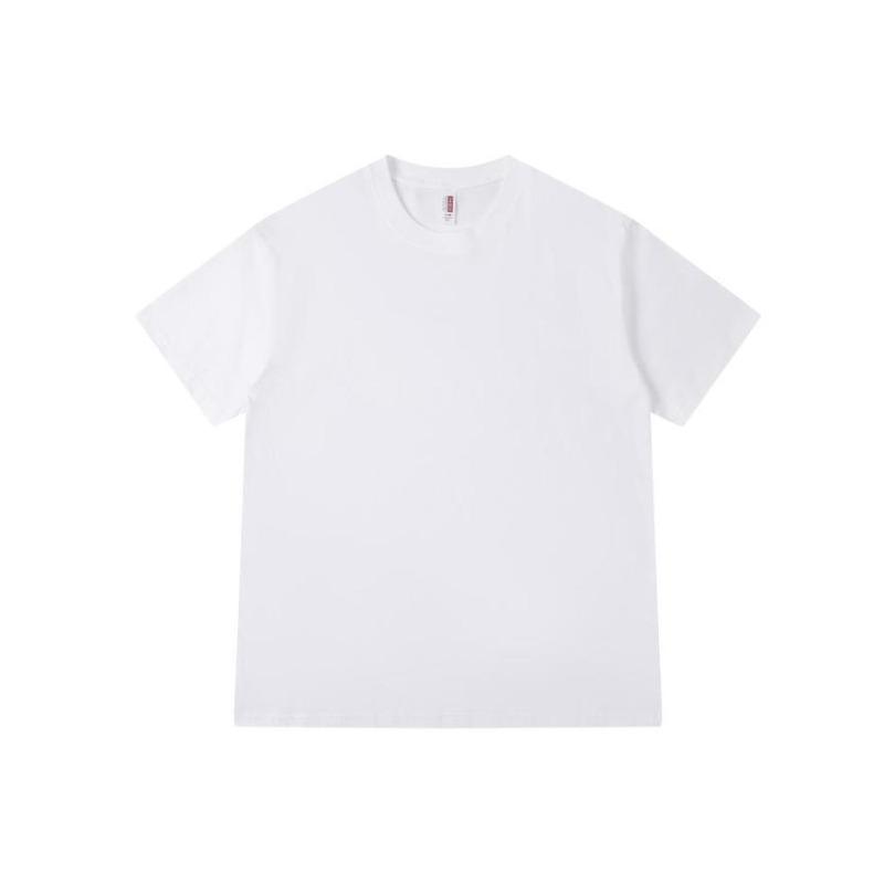 Gram heavy solid color crew neck T-shirt loose men's and women's same group clothes short-sleeved fashion versatile cultural shirt