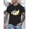 Men's Versatile T-Shirt, High-End Fashion Casual Printed Short Sleeve Trendy Top