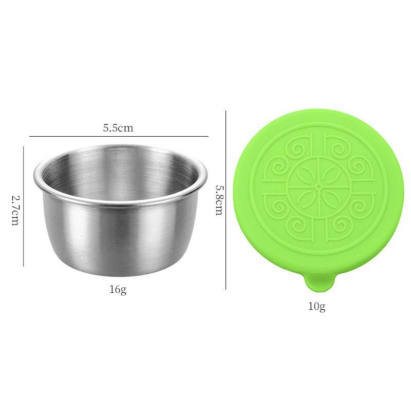 304 Stainless Steel Sauce Cup with Silicone Lid for Outdoor Use