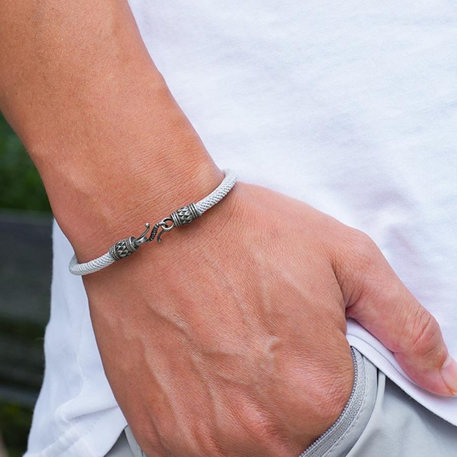 

Unique Retro Viking Men String Bracelet 6 Colors Grade A 4mm Cord Chain Braslet Dragon Scale Design Braclet Pulseria Hombre серебряный серый