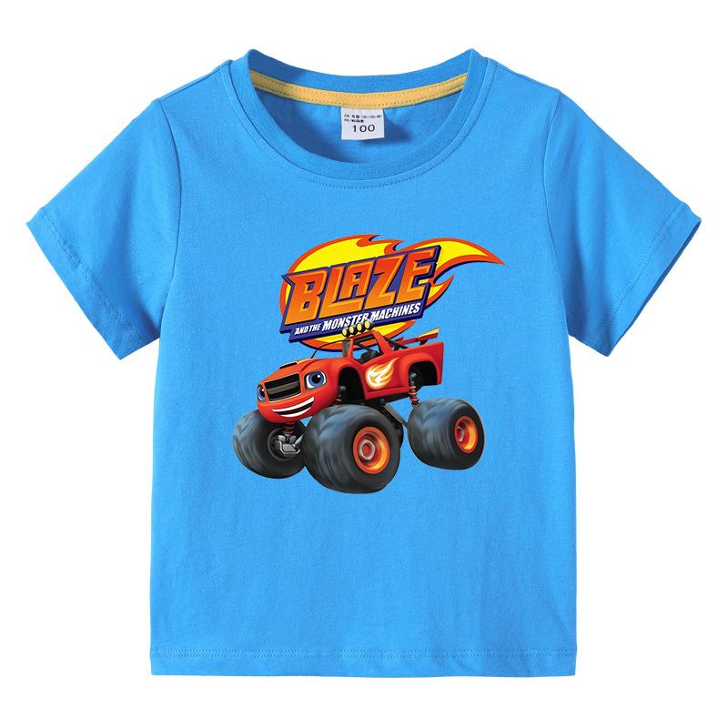 Blaze And The Monster Machines Cartoon Kids Funny T-Shirts Baby Boys Cool Summer T Shirt Children Tops Girls Clothes