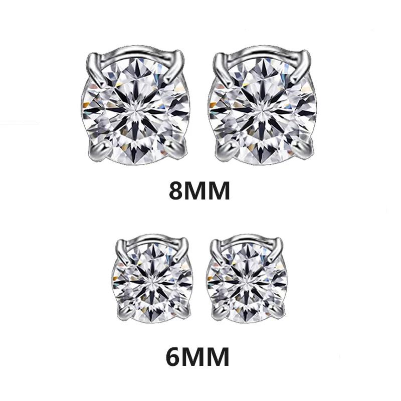 Crystal Strong Magnetic Ear Stud Clip Earrings for Men and Women Punk Round Zircon Magnet Earrings Non Piercing Jewelry