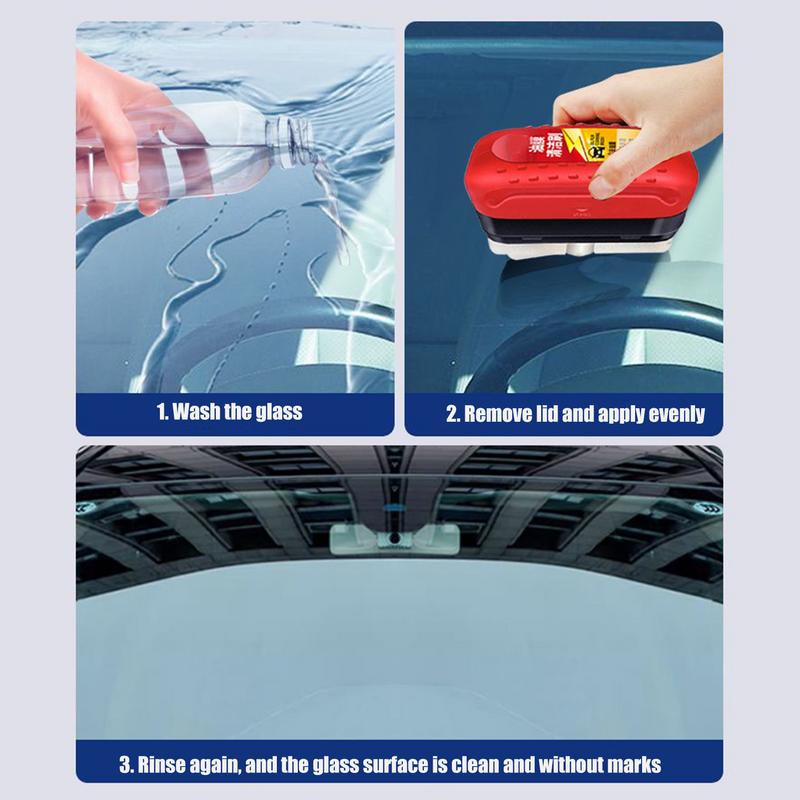 120ml Car Windshield Glass Oil Film Remover Window Oil Film Cleaner Brush Automotive Glass Oil Film Cleaner Car Wash Supplies
