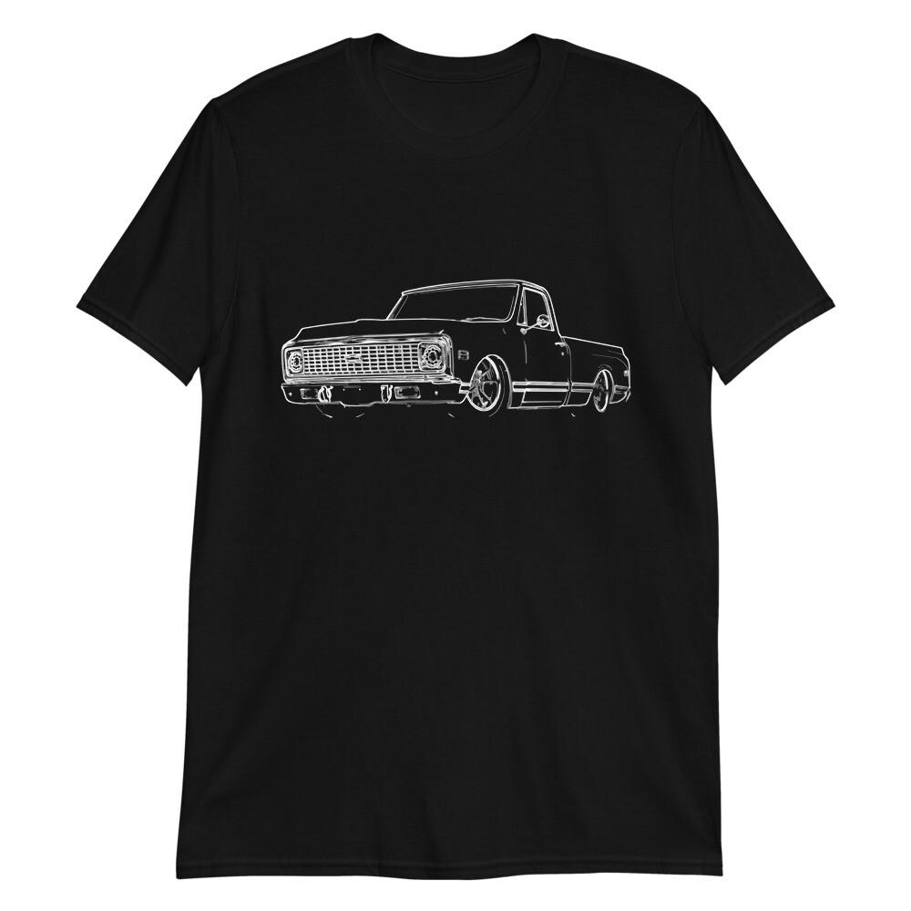 72 Chevy C10 Pickup Truck Lines Short-Sleeve Unisex T-Shirt S