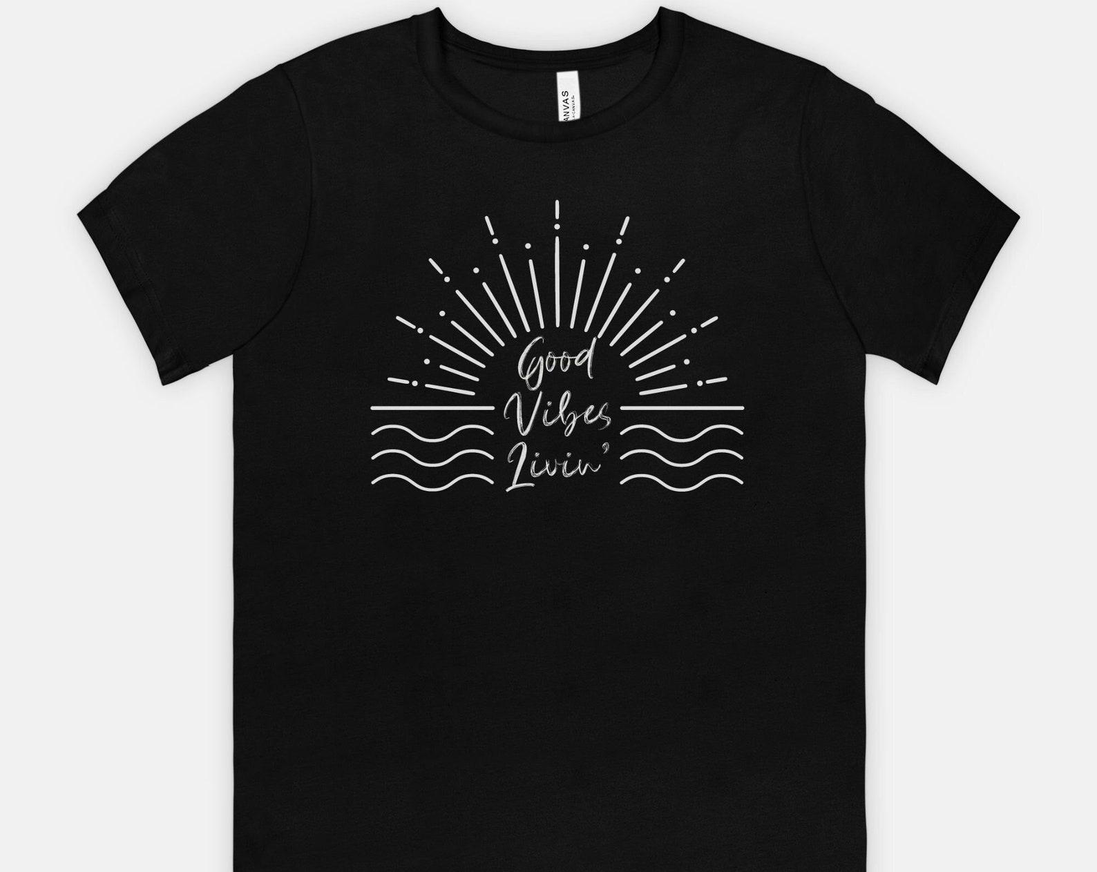 Good Vibes Livin Sunset Bella Canvas Unisex Tee S