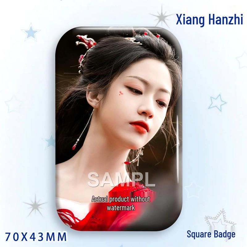 Xiang Hanzhi Baji Laser Tinplate Square Badge Star Idol Brooch Pendant