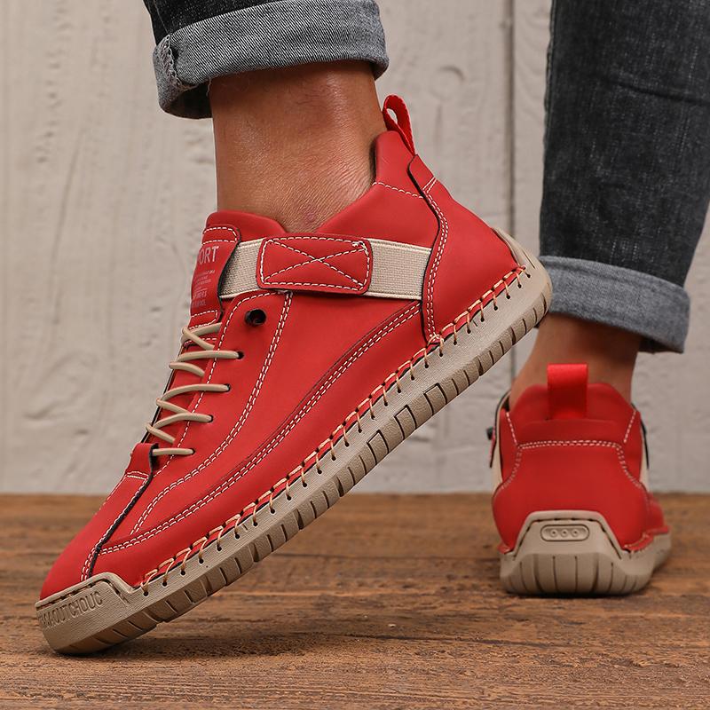 Men's Leather Shoes Durable Fashionable Trendy Luxurious Brand Design Flat Shoes Stitching High-quality Walking  Travel Shoes