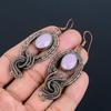 Pink Chalcedony Earrings Gemstone Jewelry, 999 Copper Wire Wrapped Handmade Earrings, Latest Design Jewelry