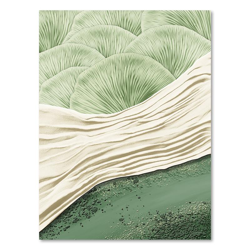 Green Ginkgo Leaf Poster Leaf Embroidery Texture Canvas Painting Nordic Room Wall Art Picture For Home Decoration Painting