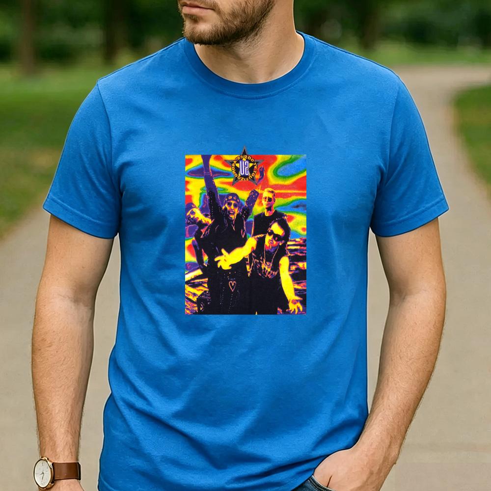 Vintage U2 Band Live Concert Photo Graphic T Shirt Unisex Cotton Short Sleeve Rock Music Fans Casual Tee Festival Merch