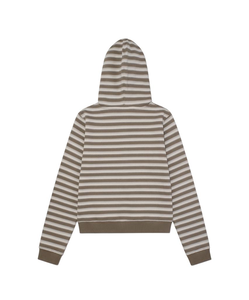 The Coldest Moment Tcm Stripe Standard Hooded Zip-Up (Brown)