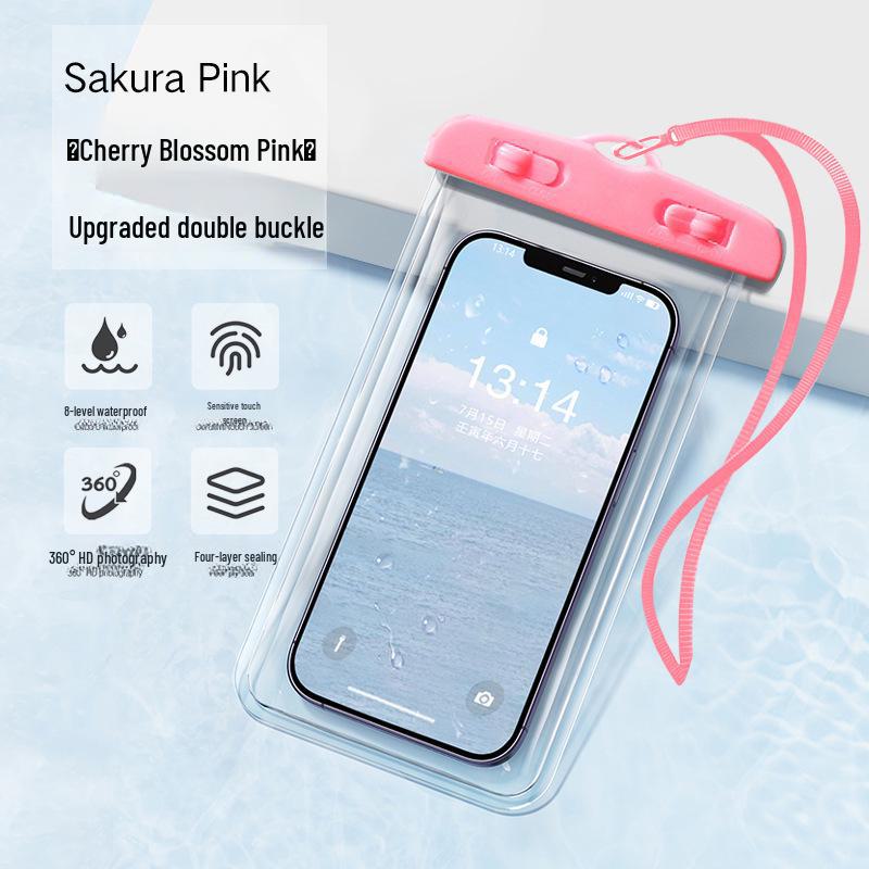 Touch-Sensitive Transparent Waterproof Phone Bag for Swimming and Rafting