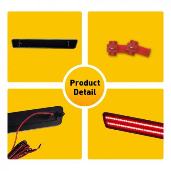 2pcs Smoked Lens LED Rear Side Marker Red Light For 1999-2004 Ford Mustang