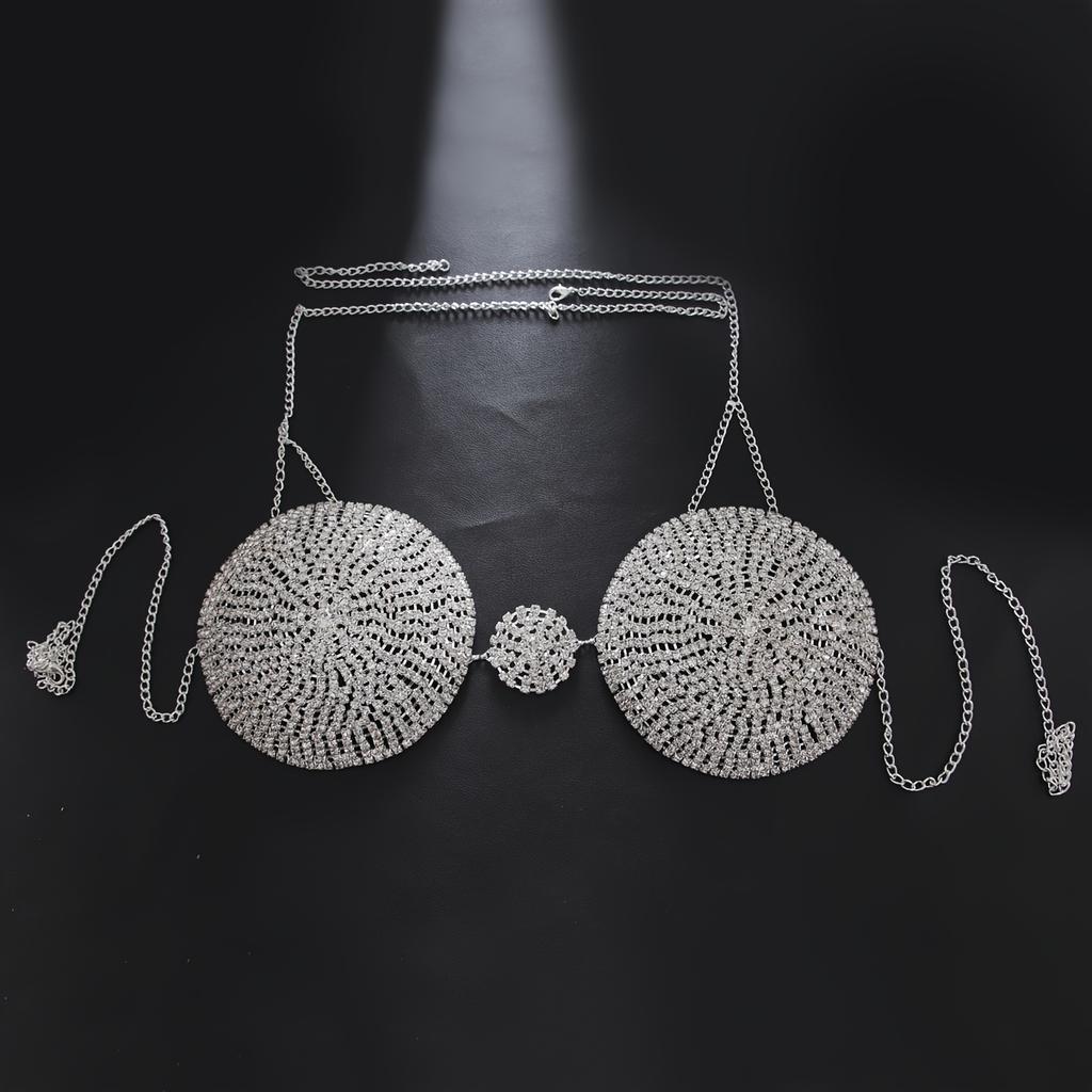Shiny Rhinestone Crop Top Bra Chest Chain Sexy Lingerie Decoration Chain Accessory