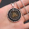 Viking Dragon Odin Triangle Rune Pendant Fashion Men's Necklace Accessories