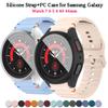 Soft Silicone Strap+PC Case for Samsung Galaxy Watch 7 6 5 4 40 44mm PC Screen Protector Cover Sport Band for Samsung  Watch 7