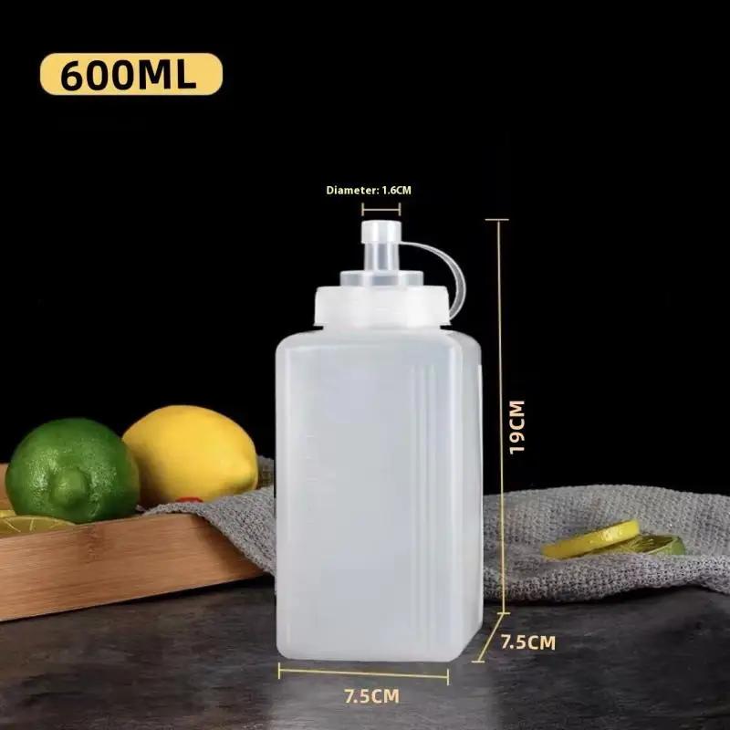 1PC Plastic Squeeze Sauce Bottle Large Caliber Dressing Bottle Seasoning Bottle Kitchen Condiment Dispenser Gadgets