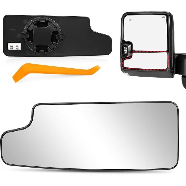 Driver Side Lower Mirror Glass Replacement For      2024 2025 Chevy Silverado GMC Sierra 1500 2500 HD 3500 HD Left Convex Non-Heated Towing Mirror