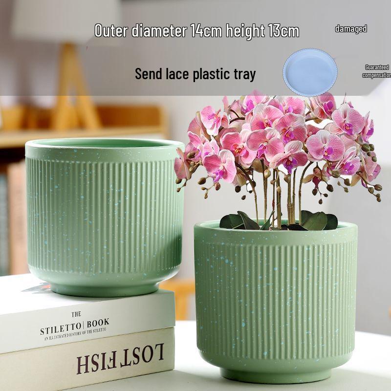 Nordic Style White Ceramic Succulent Pot with Four Compartments