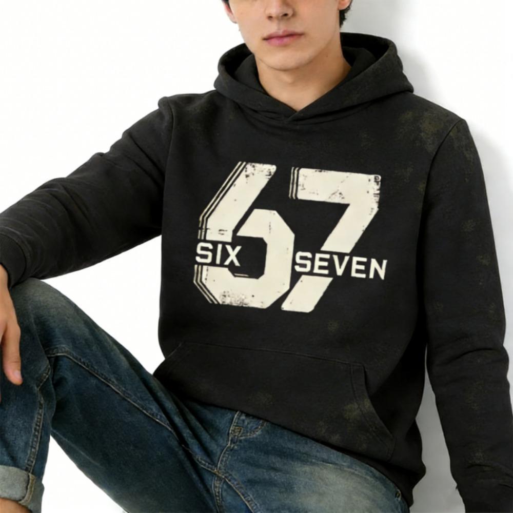 Europe and America Vintage 67 Print Kids Hoodies Fashion Boys Girl Long Sleeve Pullover Casual Hoodies Sweatshirt Clothing