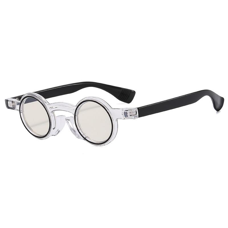 Retro Small Round Punk Women Sunglasses Fashion Double Color Men Trending Hip Hop Sun Glasses Shades Uv400