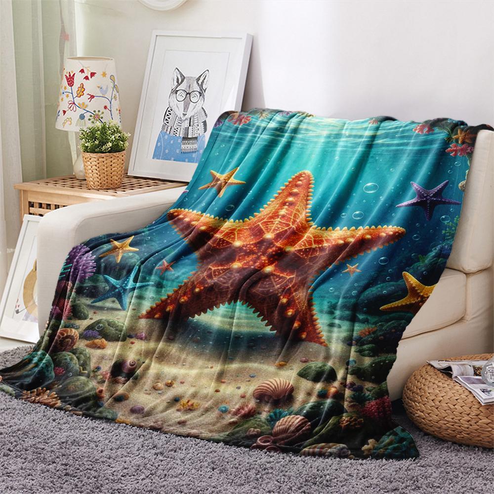 1Pc Cartoon Print Flannel Blanket, High Quality Comfortable for All Seasons, Home Decor, Warmth and Comfort, Perfect for Christmas Birthday Gift